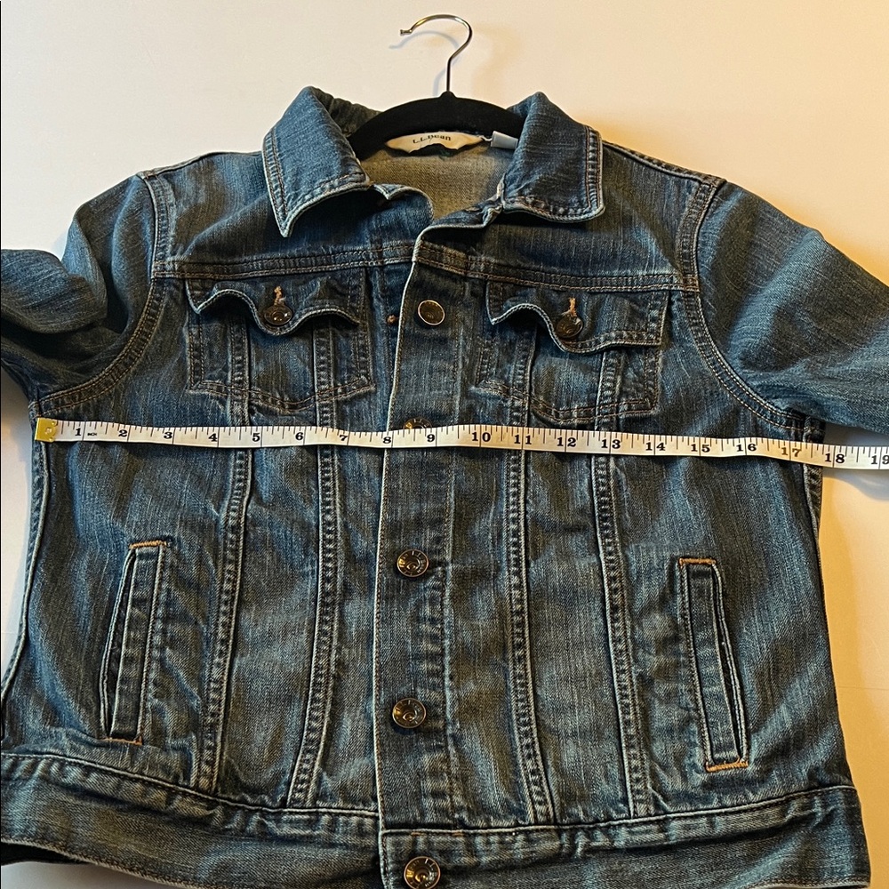 L.L. Bean Blue Denim Jean Jacket Women's XS EUC Stretch Western Cowgirl Boho - Picture 7 of 11